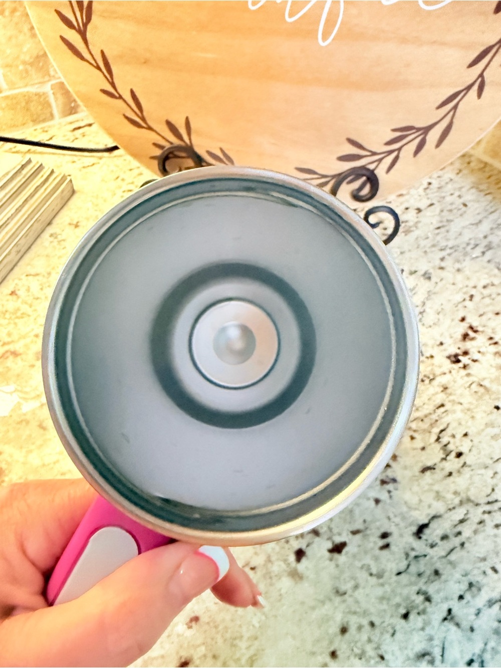 Retro 40 OZ Hot Pink Smiley Face Stainless Tumbler - Picture 2 of 3